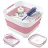 Collapsible Wash Basin for Baby Bottles - 2.4 Gallons Portable Wash Bin for RV Camping Sink, Space-Saving Dish Tub.Laundry & Utility Room Sinks (Pink) view 1