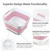 Collapsible Wash Basin for Baby Bottles - 2.4 Gallons Portable Wash Bin for RV Camping Sink, Space-Saving Dish Tub.Laundry & Utility Room Sinks (Pink) view 2