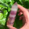 184g 2pcs Rainbow Candy Fluorite Tower - Cosmic Candy Energy for Creativity & Clarity Hand-Polished Crystal with Electric Color Bands | Ultimate Focus Obelisk for Artists & Healers view 4