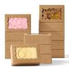100PCS 3.5x2.36x1.2 inches Brown Soap Boxes with Window - Homemade Soap Packaging, Small Gift Boxes for Bakery, Macarons, Cookies, Candies & Party Favors view 1
