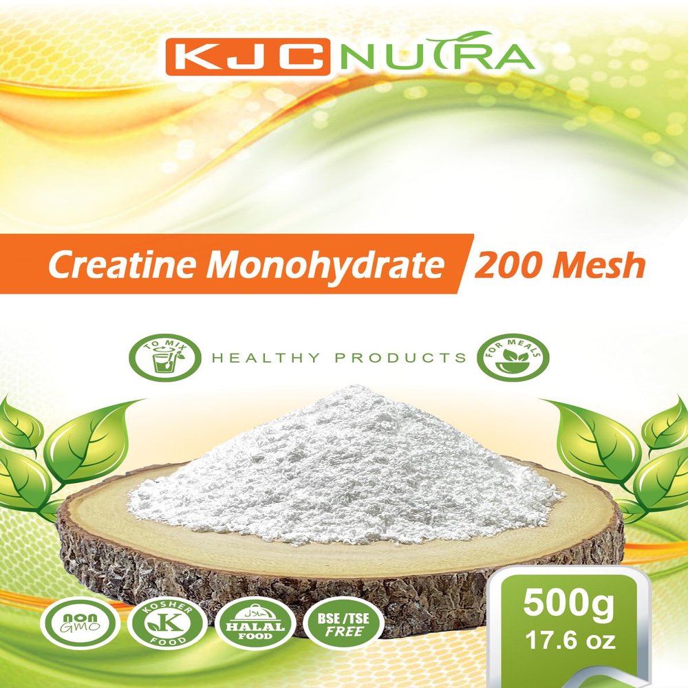 KJC Nutra Creatine Monohydrate 200 Mesh 500 g | Micronized Powder for Strength, Endurance, and Recovery
