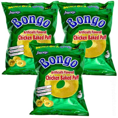 FIJI Puffs Snack - Bongo Chicken (3 Pack x 156g) Crunchy Chicken Flavored Puffy Snacks From FIJI