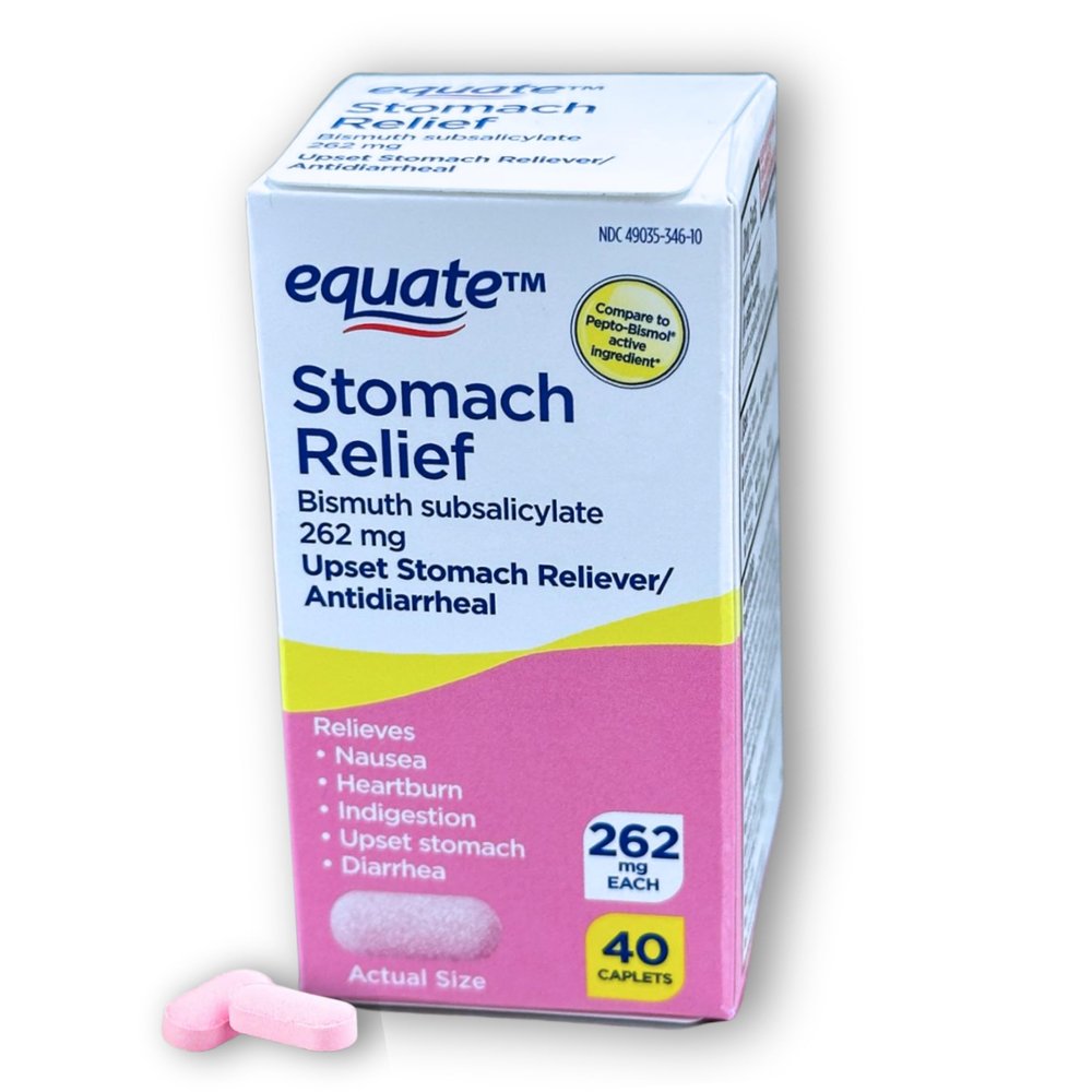 FUSION SHOP STORE Smart choices, meaningful life! Bismuth Subsalicylate- Stomach Relief chewable Caplets 262mg 40ct (Pack of 1)