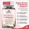 AKSHAR Ayurveda Ashwagandha KSM-66 Gummies, Organic Ashwagandha Supplements for Focus, Increase Energy & Strength, Chicory Root Fiber & Natural Cherry Flavor (60 Count (Pack of 2)) view 2