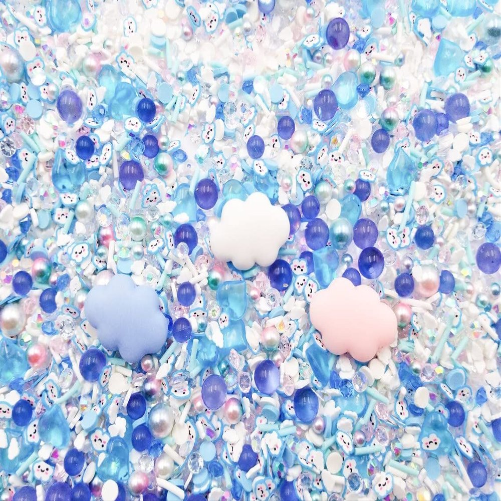 Cloud Nine Mermaid Caviar Pearl Fake Sprinkle Mix, Polymer Clay Sprinkles with Resin Embellishments, Resin Shaker Mix, Decoden Jimmies rdnqu (Bag: 30 Grams)