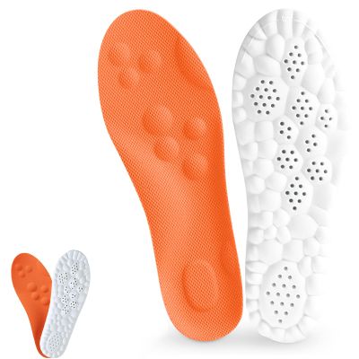 2026 New Insoles for Men and Women, 4D Cloud Insoles for Men Women, Memory Foam Cloud Insoles, Cloud Insole, Shock-Absorbing Foot Support, Trim to Fit All Shoe Types (Orange, Men 8-8.5/Women 9.5-10)