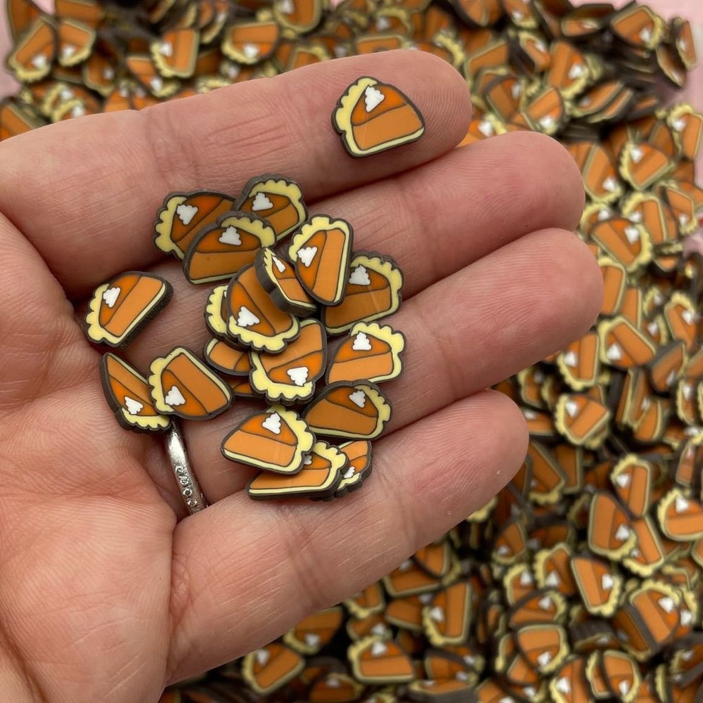 Larger Pumpkin Pie Sprinkles, Fall Thanksgiving Sprinkle Slices, Polymer Clay Fake Sprinkles rdnqu (Bag: 15 Grams)