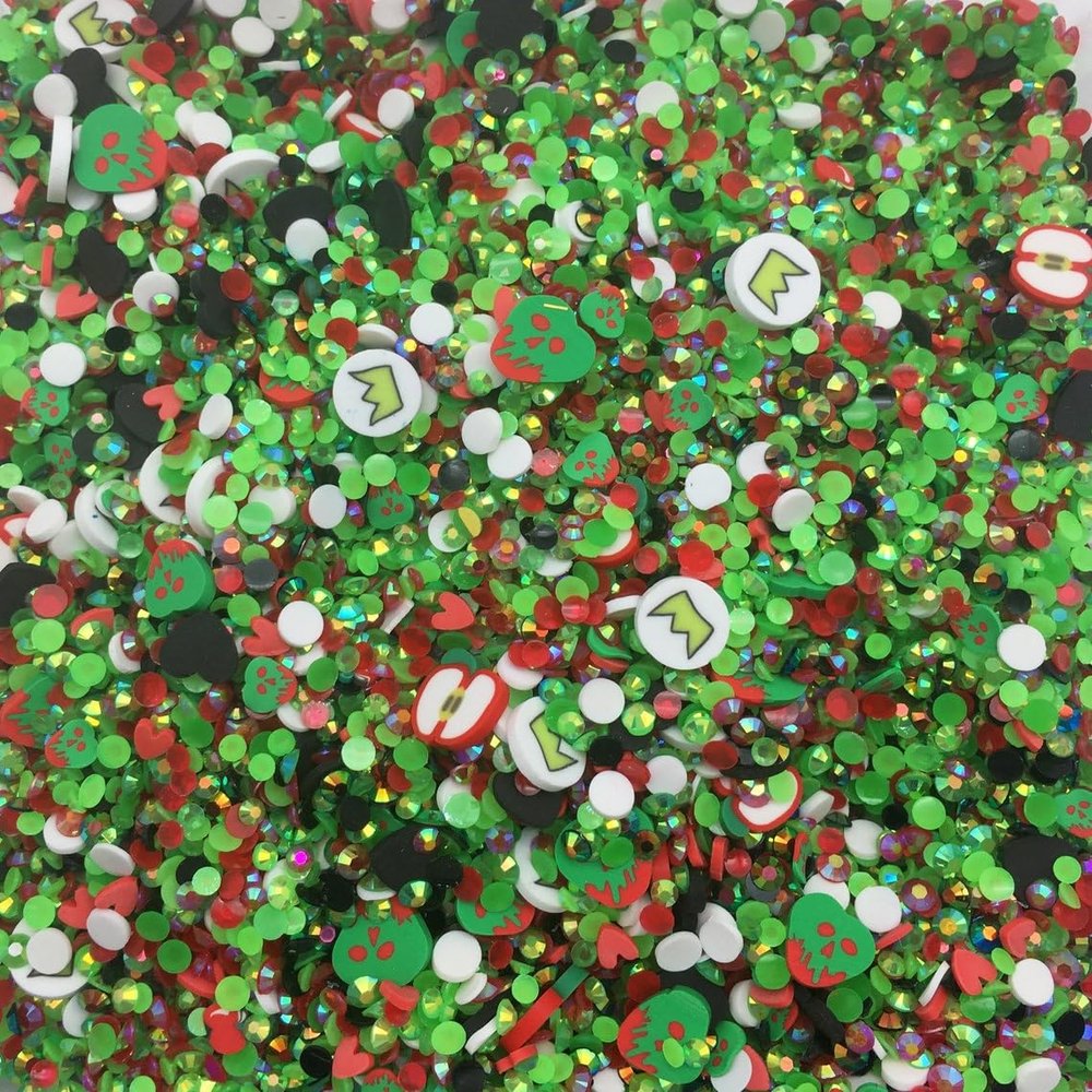 Fairest of Them All Non Edible Sprinkle Shaker Mix and Rhinestones, Polymer Clay Fake Sprinkles, Spooky Halloween Sprinkles rdnqu (Bag: 30 Grams)