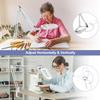 14.35" Large Magnifying Glass with Light and Clamp, Real Glass, 5 Color Modes, Stepless Dimmable, Lighted Magnifier with Stand Hands Free, LED Swing Arm Desk Lamp for Close Work, Craft, White view 2