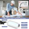 14.35" Large Magnifying Glass with Light and Clamp, Real Glass, 5 Color Modes, Stepless Dimmable, Lighted Magnifier with Stand Hands Free, LED Swing Arm Desk Lamp for Close Work, Craft, White view 4
