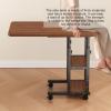 Mobile Over The Bed and Recliner Overbed Table, Portable Rolling Desk, Mobile Small Standing Desk, Rolling Laptop Stand, Computer Cart, Tray Table for Home Use(Brown) view 4