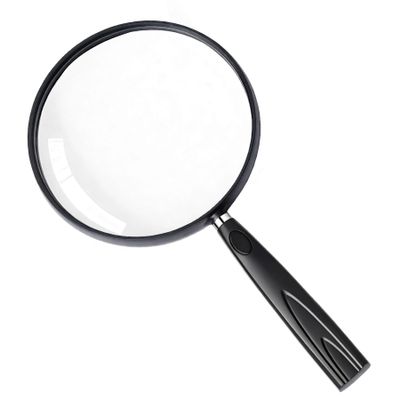 Feosky Handheld Reading Magnifier, 10X Magnifier, 130mm Shatterproof Lens, Non-Slip Handle for Adults Close Work, Seniors Reading and Nature Exploration, Hobby Observation(Black)