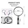 Feosky Handheld Reading Magnifier, 10X Magnifier, 130mm Shatterproof Lens, Non-Slip Handle for Adults Close Work, Seniors Reading and Nature Exploration, Hobby Observation(Black) view 2