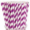 100 Packs Purple Biodegradable Striped Paper Straws, Disposable Drinking Straws for Birthday Carnival Summer Pool Party Wedding Baby Shower Halloween Christmas Party Decoration Supplies view 1