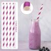 100 Packs Purple Biodegradable Striped Paper Straws, Disposable Drinking Straws for Birthday Carnival Summer Pool Party Wedding Baby Shower Halloween Christmas Party Decoration Supplies view 2