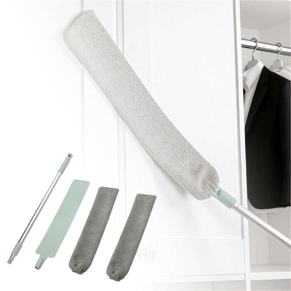 2025 Upgraded Retractable Cleaning Artifact,Retractable Cleaner Artifact,Microfiber Duster with Extension Pole Bendable Washable Extendable Dusters,for Hard-to-Reach Areas Ceiling Under Furniture