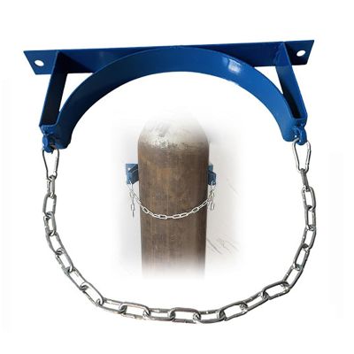 Wall Mount Gas Cylinder Storage Rack Heavy Duty Oxygen Tank Holder with Safety Chain & Screws, Steel Cylinder Bracket for Secure Gas Bottle Storage(Single Bottle)