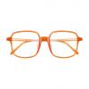 AOOLIA Square Reading Glasses Oversized Full Rim Spectacles Trendy Blue Light Blocking Reader Eyeglasses Lightweight Eyewear (Orange, 1.25, x) view 1