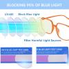 AOOLIA Square Reading Glasses Oversized Full Rim Spectacles Trendy Blue Light Blocking Reader Eyeglasses Lightweight Eyewear (Orange, 1.25, x) view 3