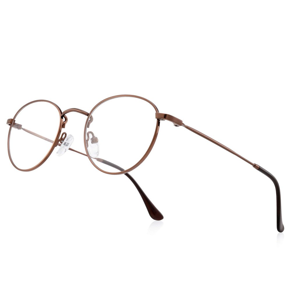 RB.Pilot Small Metal Round Reading Glasses for Women Men Classic Vintage Retro Shades Blue Light Blocking Computer Readers