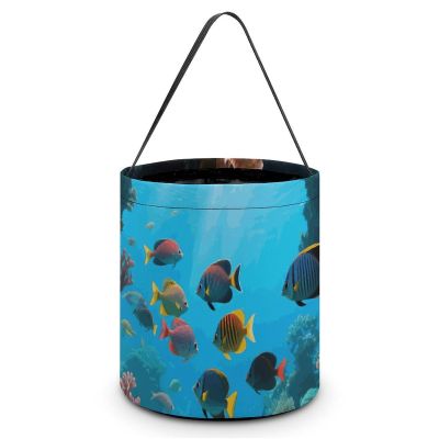 Halloween Trick Or Treat Baskets - Underwater Coral Arch Candy Bucket Tote Bag with Handle for Party Favors