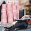 100 4oz Disposable Espresso Cups with Lids Ripple Corrugated Paper Disposable Coffee Cups Cups for Hot Chocolate, Tea, and Cocoa Drinks (Pink) view 4