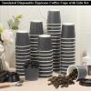 100 4oz Disposable Espresso Cups with Lids Ripple Corrugated Paper Disposable Coffee Cups Cups for Hot Chocolate, Tea, and Cocoa Drinks (Grey) view 2