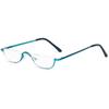 YKHBC Half Reading Glasses Slim Metal Frame Half Rim Readers with Spring Hinge 2025 New for Men Women (Blue,2) view 1
