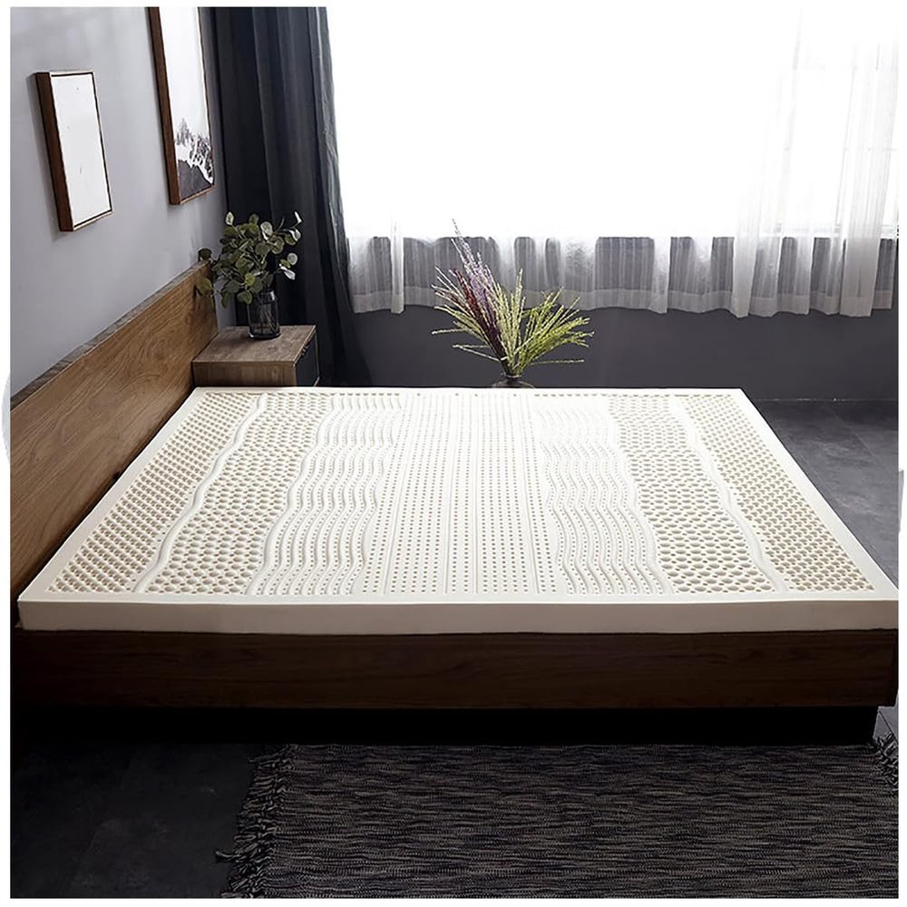 Premium 2In Natural Latex Mattress Topper, Medium Firm with Organic Cotton CoverHelp Relief Shoulder & Back Pain,2in,43x75