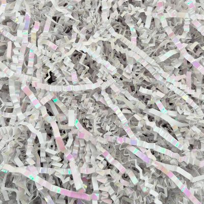2LB Silver Crinkle Cut Paper Shred Filler, Paper Shreds for Basket Fillers, Birthday, Gift Wrapping, Anniversary, Wedding, Graduation, Thanksgiving, Christmas Gift Decor Party Filler
