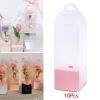 10X Clear Flower Gift Boxes with Handles for Single Rose, 3.15x3.15x11.02 Inch PVC Transparent Packaging Boxes for Florist Retail Shop Wedding Anniversary Party Favor- view 4