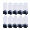 10X Clear Flower Gift Boxes with Handles for Single Rose, 3.15x3.15x11.02 Inch PVC Transparent Packaging Boxes for Florist Retail Shop Wedding Anniversary Party Favor- Black view 1