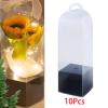 10X Clear Flower Gift Boxes with Handles for Single Rose, 3.15x3.15x11.02 Inch PVC Transparent Packaging Boxes for Florist Retail Shop Wedding Anniversary Party Favor- Black view 4