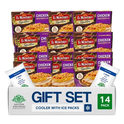 Salutem Vita Frozen Chicken Quesadilla Meal, Authentic Mexican Cuisine, Gift Set, 10 oz Pack of 14