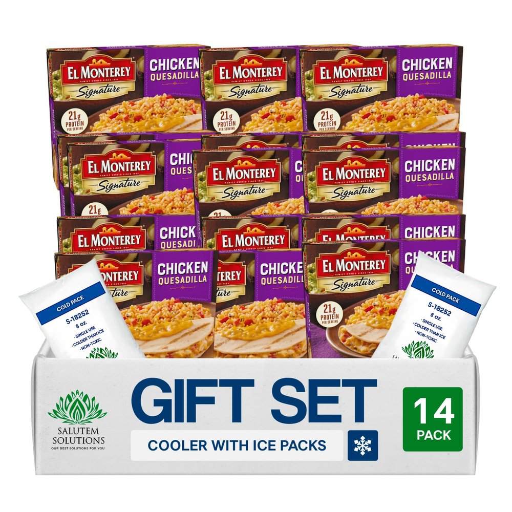 Salutem Vita Frozen Chicken Quesadilla Meal, Authentic Mexican Cuisine, Gift Set, 10 oz Pack of 14