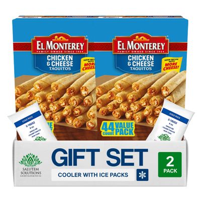 Salutem Vita Mexican Chicken Breast and Cheese Flour Taquitos, Cook and Ready To Serve Frozen Gift Set, 44 oz Pack of 2