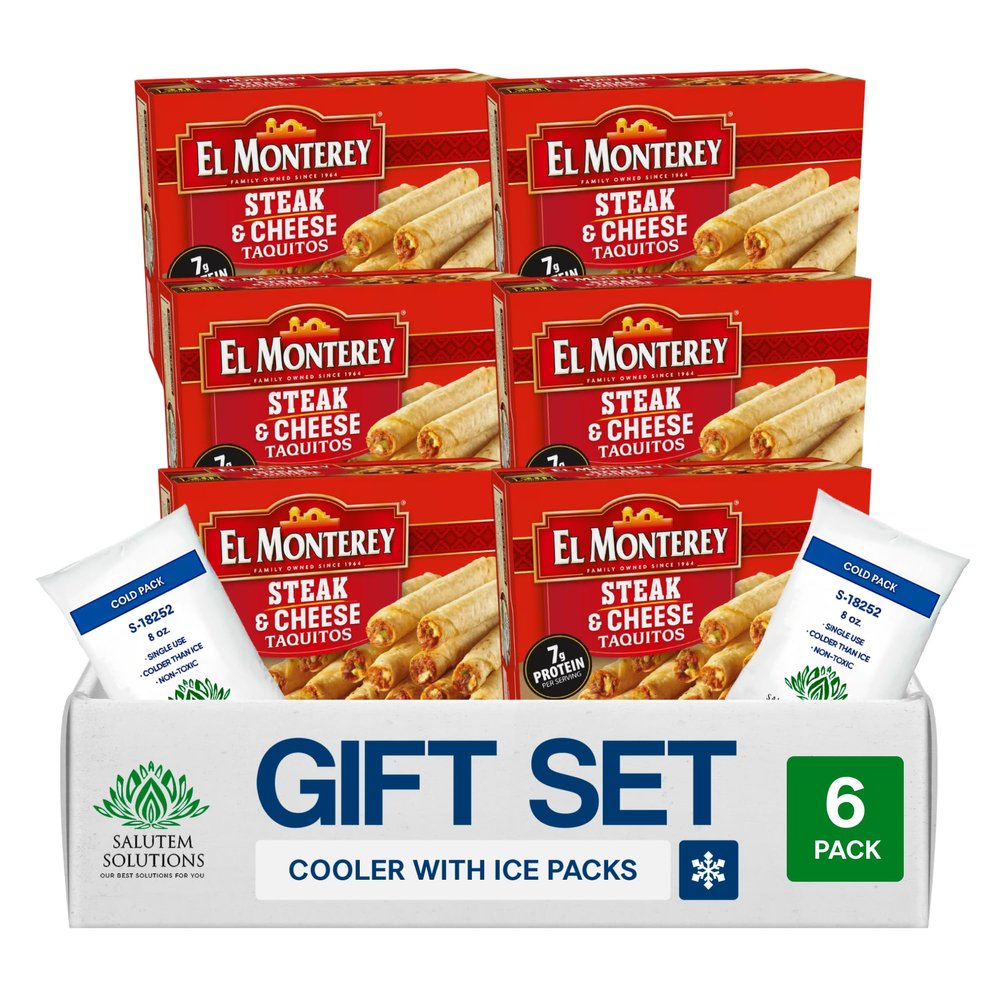 Salutem Vita Frozen Steak and Cheese Taquitos, Gift Set, 20 oz Pack of 6