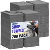 HOMERHYME Microfiber Cleaning Cloth, 200 Pack Grey Cleaning Rags Microfiber Towel Bulk Absorbent Lint-Free Wash Cloths, All-Purpose Towels for Cars, Shop, Automotive, Garage, Home & Kitchen view 1