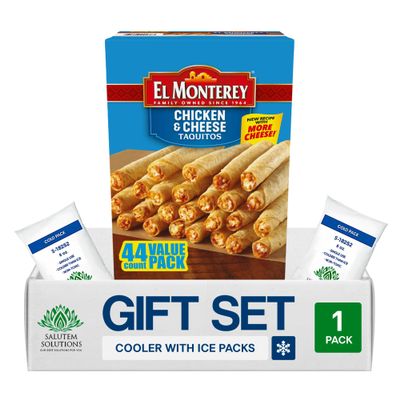 Salutem Vita Mexican Chicken Breast and Cheese Flour Taquitos, Cook and Ready To Serve Frozen Gift Set, 44 oz Pack of 1