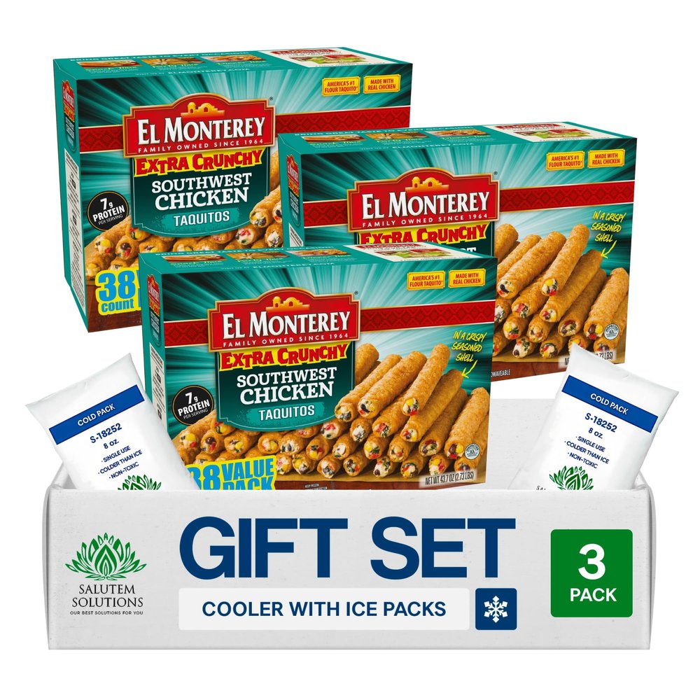 Salutem Vita Extra Crunchy Southwest Chicken Taquito Gift Set, 44 oz Pack of 3