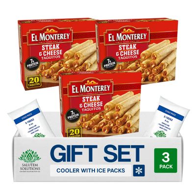 Salutem Vita Frozen Steak and Cheese Taquitos, Gift Set, 20 oz Pack of 3