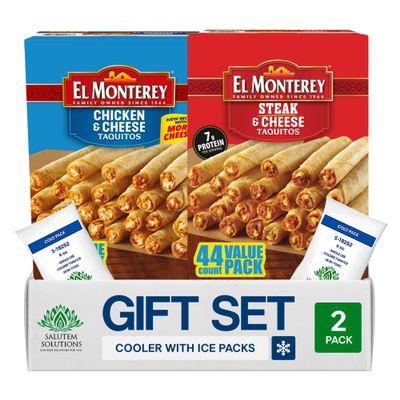 Salutem Vita Steak & Cheese Flour Taquitos, Frozen Snack Gift Set, 44 oz Pack of 2