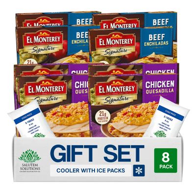 Salutem Vita Frozen Beef Enchiladas with Authentic Mexican Flavor, Gift Set, 10 oz Pack of 8