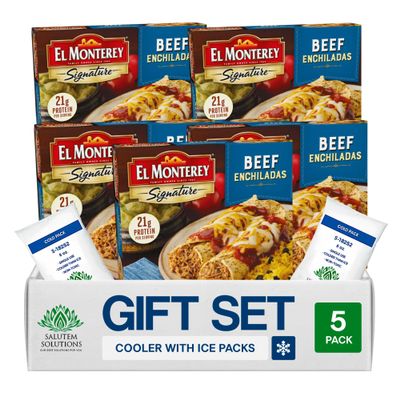 Salutem Vita Frozen Beef Enchiladas, Authentic Mexican Cuisine, Gift Set, 10 oz Pack of 5