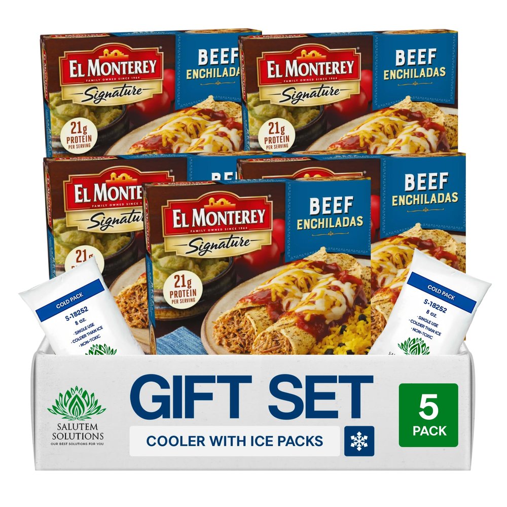 Salutem Vita Frozen Beef Enchiladas, Authentic Mexican Cuisine, Gift Set, 10 oz Pack of 5