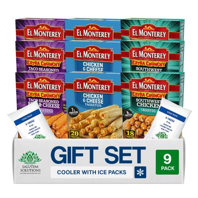 Salutem Vita Extra Crunchy Southwest Chicken Taquitos, Frozen Gift Set, 21 oz Pack of 9