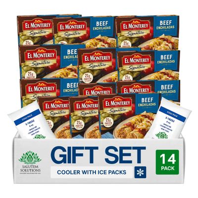 Salutem Vita Frozen Beef Enchiladas, Authentic Mexican Cuisine, Gift Set, 10 oz Pack of 14