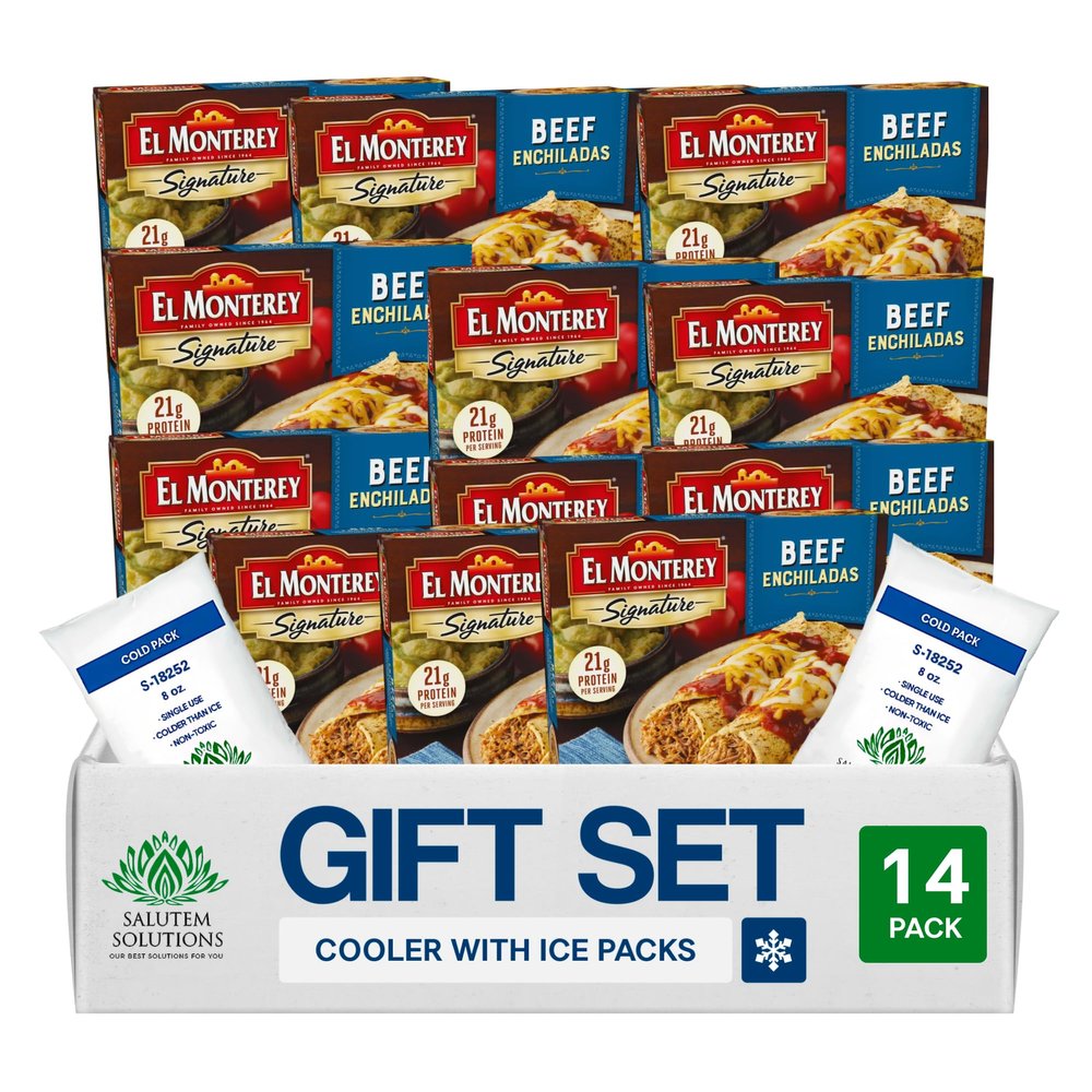 Salutem Vita Frozen Beef Enchiladas, Authentic Mexican Cuisine, Gift Set, 10 oz Pack of 14