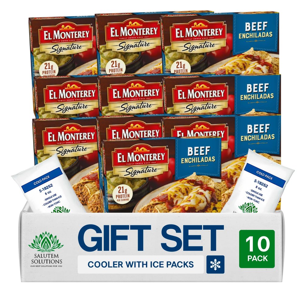 Salutem Vita Frozen Beef Enchiladas, Authentic Mexican Cuisine, Gift Set, 10 oz Pack of 10