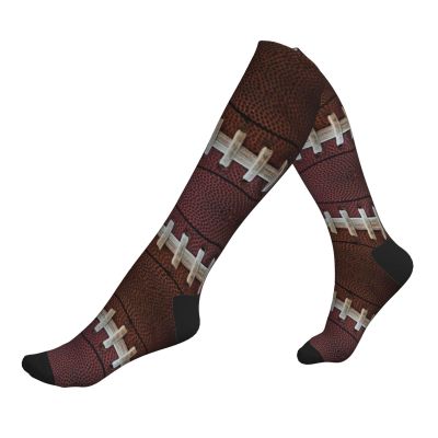 American Football Laces Print Compression Socks For Women & Men,15-20 Mmhg Graduated Support,For Running Travel Sports